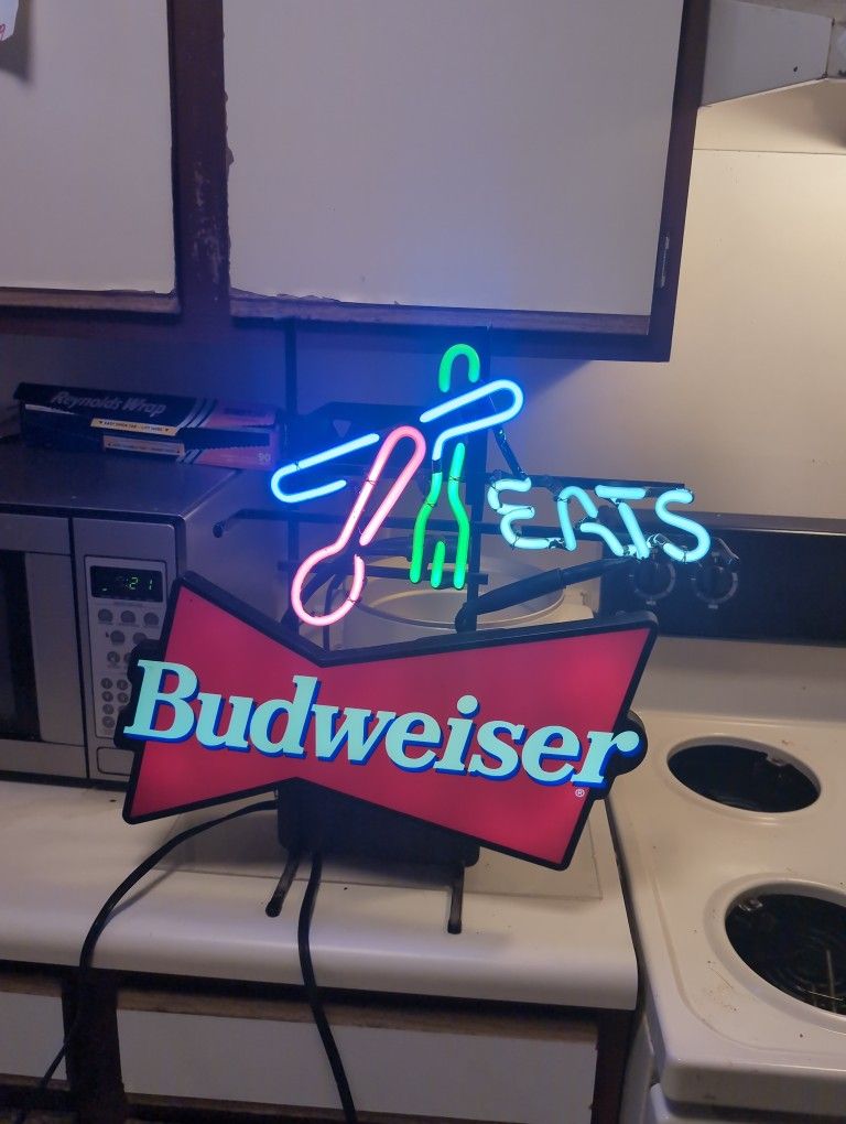 Budweiser Beer Eats Neon Sign