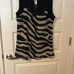 Black And Beige Sleeveless Top