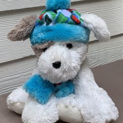 Hugfun International Puppy Teddy Bear Plush Scarf Bonnet Stuffed Animal 