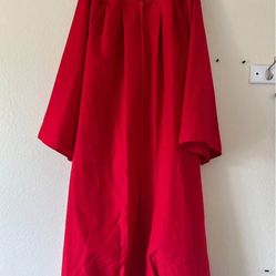 Red graduation Gown 
