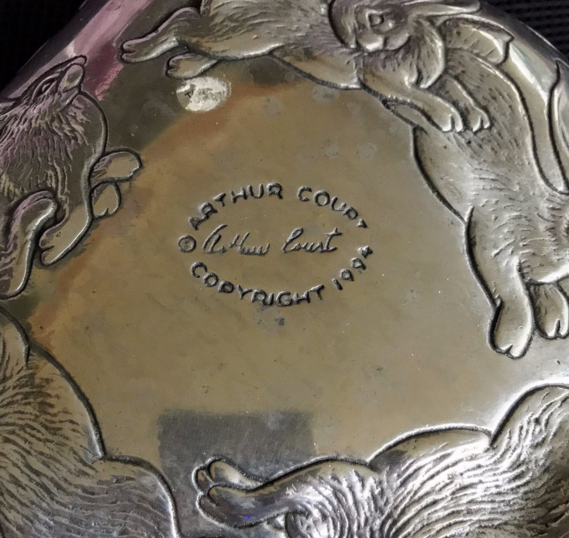 Pewter~Easter~Serving Tray~Platter