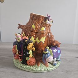 Vintage Disney Halloween Winnie The Pooh & Friends Spooky Tree Cookie Jar