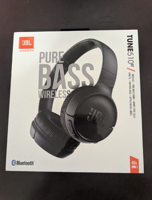 JBL Tune 510BT Wireless On-Ear Headphones with Purebass Sound black
