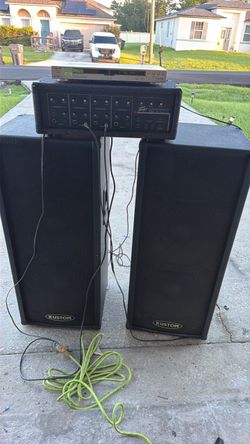 2 very nice kustom double 15” speakers