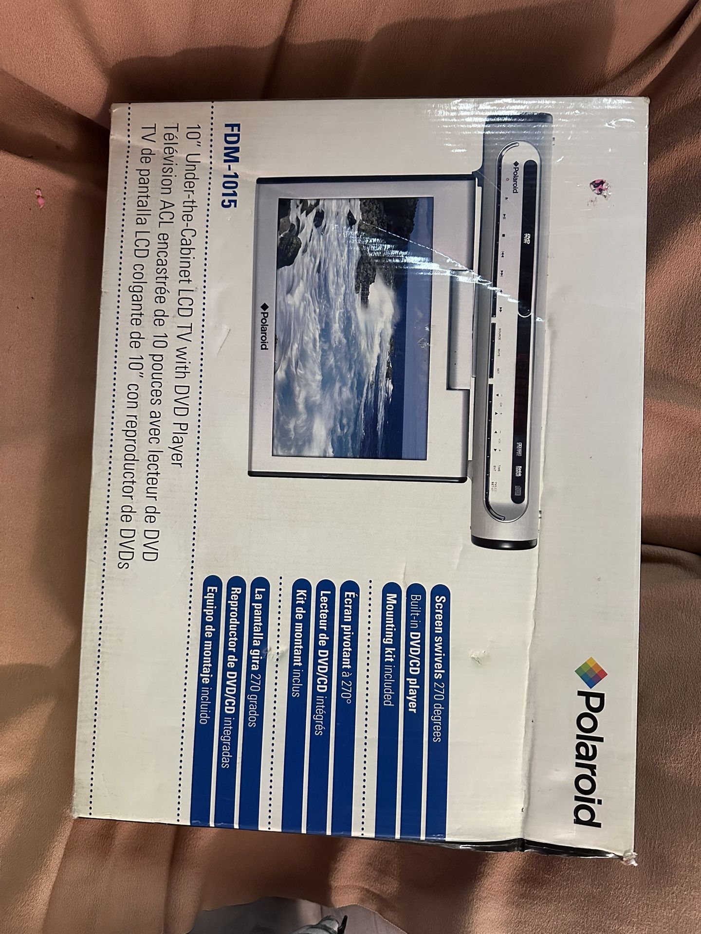 Polaroid FDM-1015 10 Inch Under Cabinet Kitchen Tv Dvd Player Am Fm Stereo