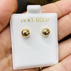 14k Ball Earrings 