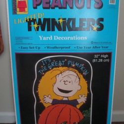 Vintage 1998 Peanuts It’s The Great Pumpkin Halloween Lighted Indoor Outdoor Decoration