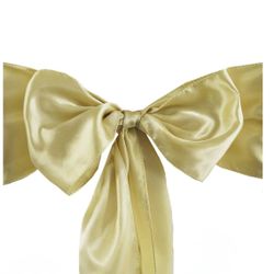 250 Champagne Gold Chair Bow / Sash