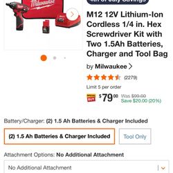 Milwaukee M12 Electric Screwdriver