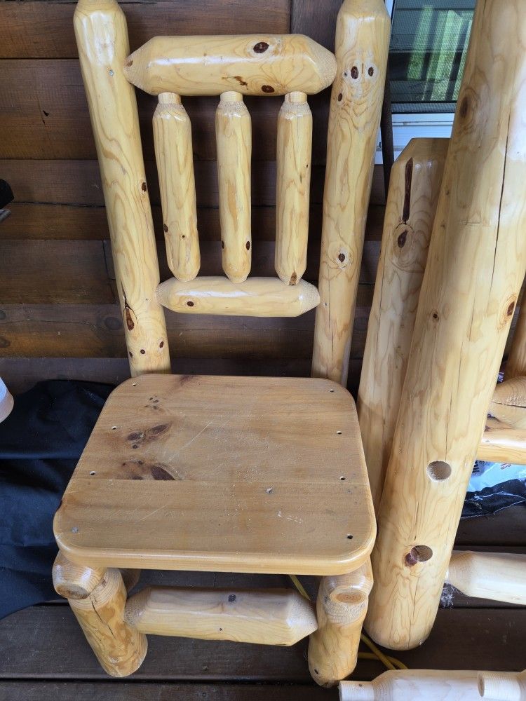 Homemade Amish Log Chair