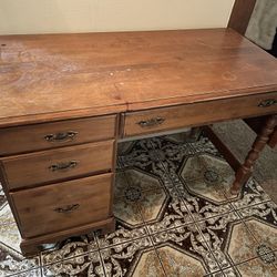 Wooden Desk With Drawers
