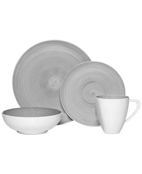 REDUCED! AMAZING PRICE!! LESS THAN HALF! Mikasa Savona Grey 4 Piece Place Set - Dinner Plates