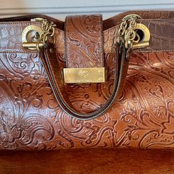 Etro Milano Embossed Paisley Leather Tote – Made in Italy