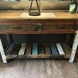 4-piece Solid Wood Rustic Country Living Room Table Set