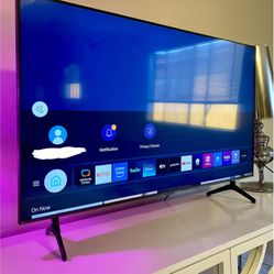 White TV Nightstand Dresser + 43” UHD 4K TV