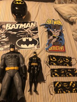 Face masks and Batman merch