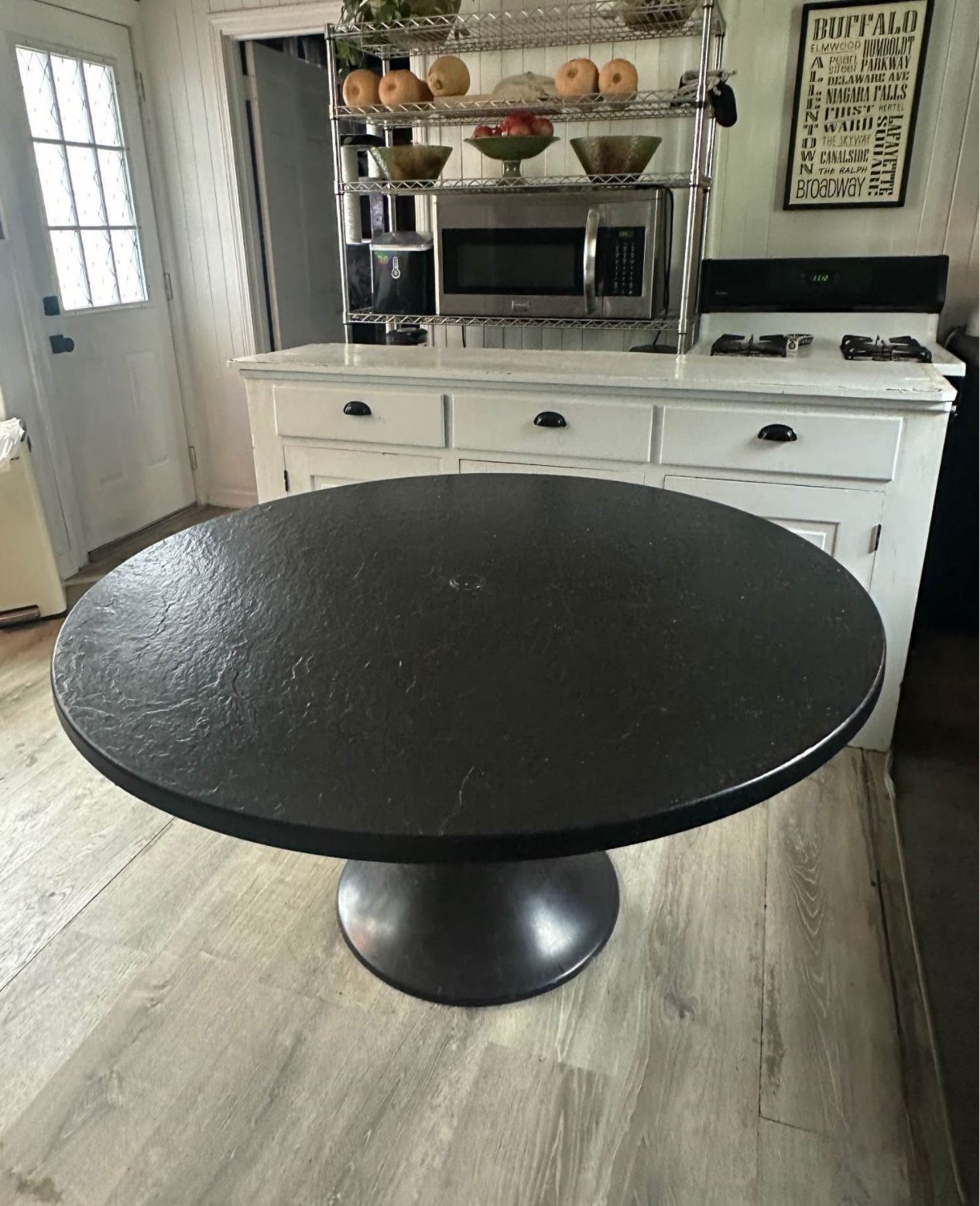 Stunning Rare Space Age MCM 70s Fiber Glass Interior/Exterior Dining Table In Blackl