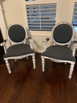 Pair of Wood Accent Chairs Armchairs