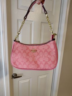Coach Pink Signature Canvas Mini Shoulder Bag