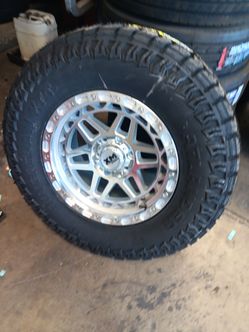 18x9 xm rims 6 lug 6x139 6x5.5 on new tires 35 1250 18 lt