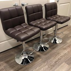 3 Brand new brown bar stools