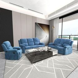 Life Style 3-piece Reclining  Couch Set.  Couch , Loveseat, Chair