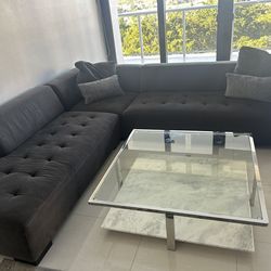 ✨ Modern Dark Gray Sectional Sofa – Stylish & Comfortable ✨