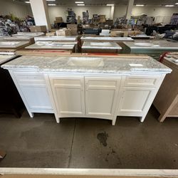 Sassy 72” Single Sink White Bath Vanity With Carrara Marble Top