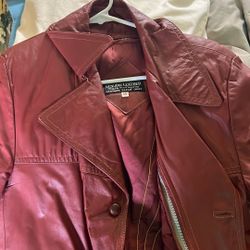 Genuine Leather Maroon Colored Unisex Jacket/coat