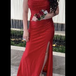 Red Glitter Prom Dress