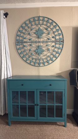 Curio and Large iron decor