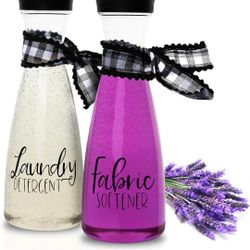 Plastic Spray Bottle for Laundry Room Organization - Spray bottle for cleaning solutions, Liquid Laundry Detergent (Detergent & Softener Bottle Set)
