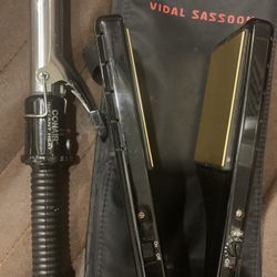 Hair straightening splint and curling iron