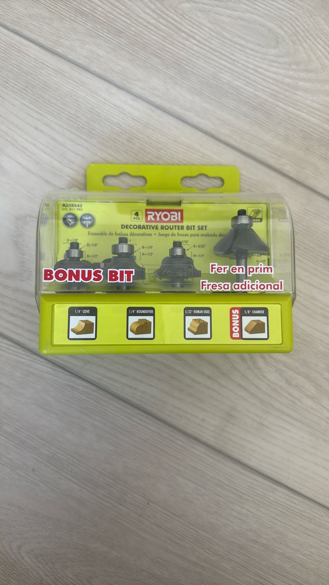 RYOBI Decorative Router Bit Set Four Piece Set