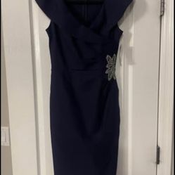 Alex Evenings Navy Dress Ladies Size 4  NWT (new with tags)