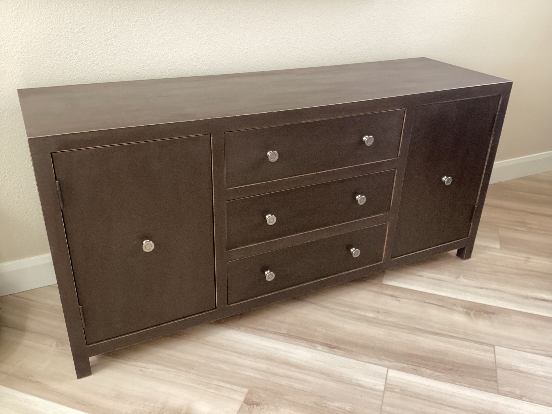 Brown Cabinet Dresser Curio Credenza 
