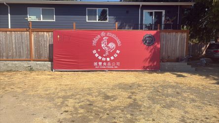 Sriracha banner/ projector screen and frame