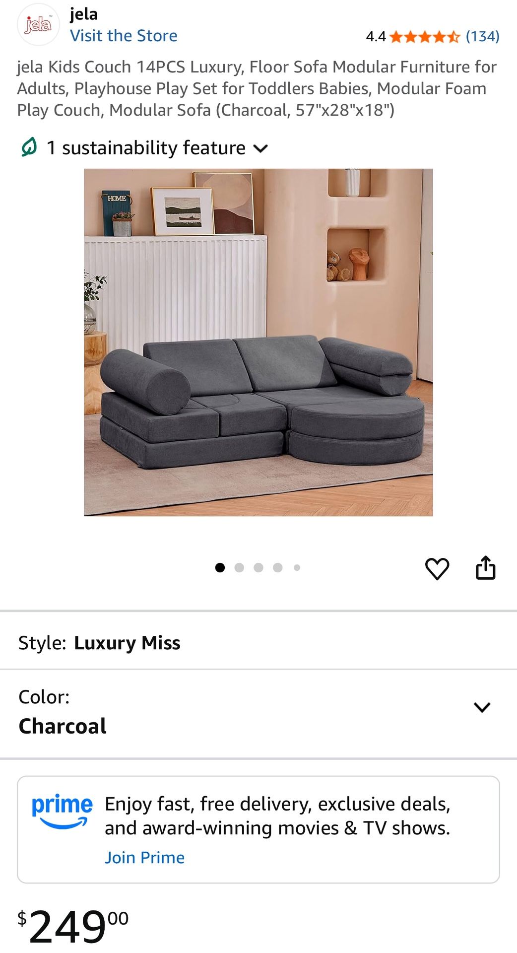 jela Kids Couch 14PCS Luxury, Floor Sofa Modular Furniture for Adults, Playhouse Play Set for Toddlers Babies, Modular Foam Play Couch, Modular Sofa (