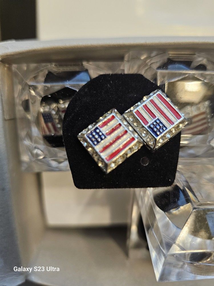 Earrings, American Flags, Cosmetic Jewerly