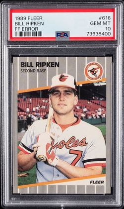 1989 Fleer Bill Ripken #616 – FF Error PSA 10