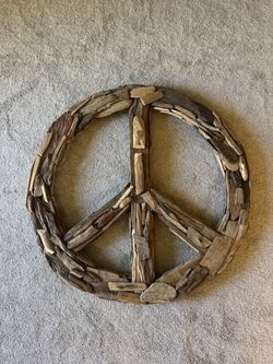 Driftwood peace sign