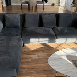 Aki home turquoise blue Sectional Sofa