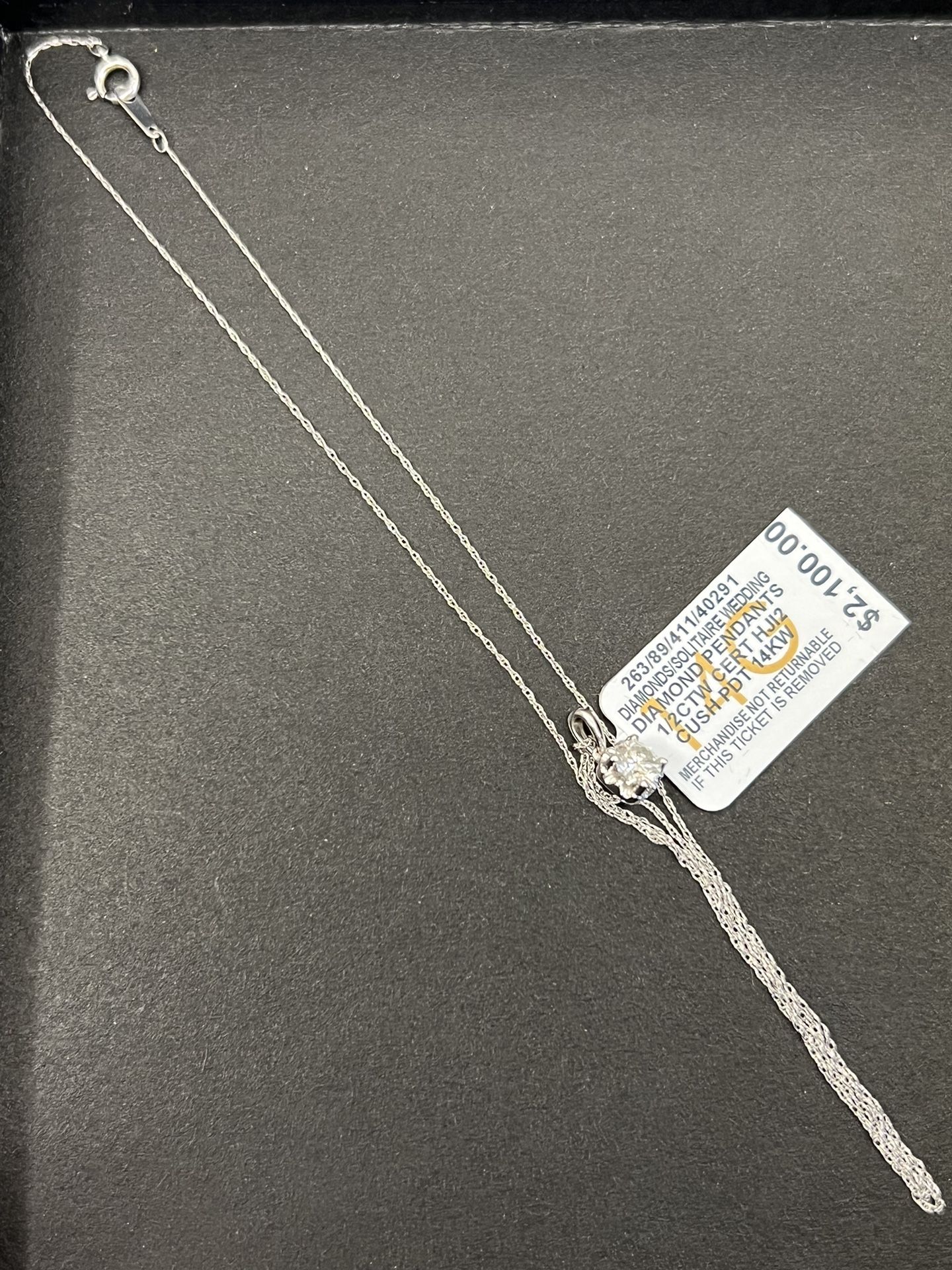 Natural Diamond Pendant | 18" Inch Chain | 14K Gold Chain And Pendent | Diamond Necklace | IGI Certified