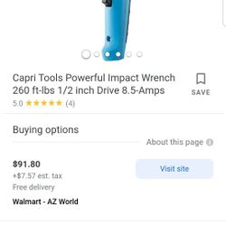 1/2 Impact wrench  Corded