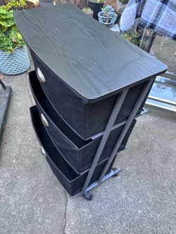 Black 3-Drawer Fabric Dresser