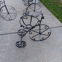 Vintage Heavy Duty Steel Outdoor Patio Bicycle Planter Pots Holder Stand Yard Decor 