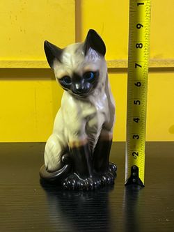 Vintage Ceramic Siamese Cat Statue