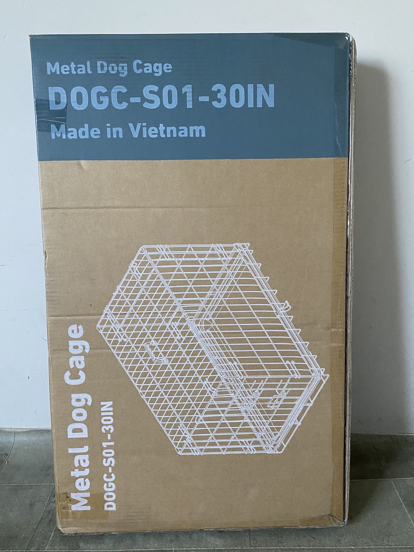 BNIB 30 inch Black Wire Dog Cage Pet Crate
