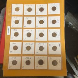20 Vintage Wheat Back Pennies