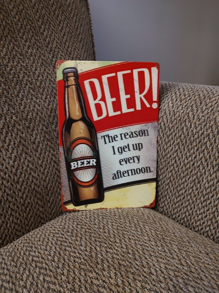 METAL BAR SIGN. 12" X 8". NEW. PICKUP ONLY